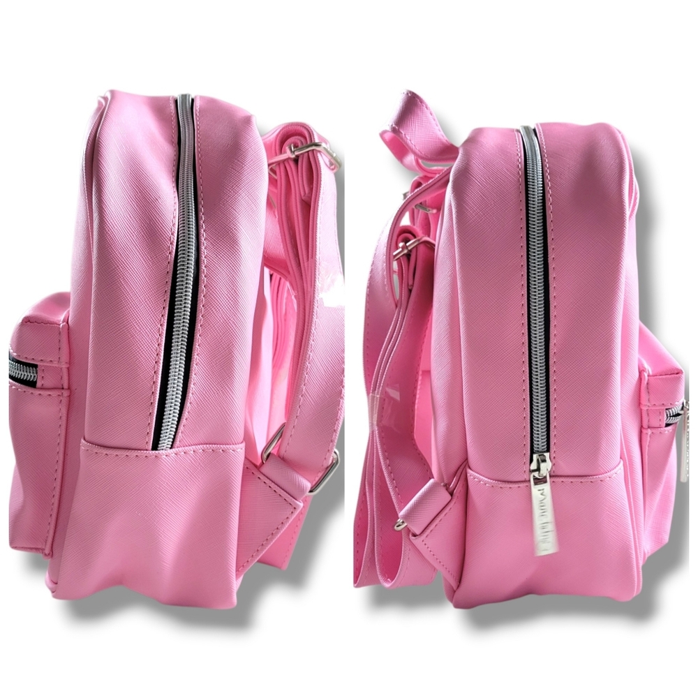 ✨️HP✨️Marc Tetro | NWOT Cute Small Pink Black Cat Backpack - Picture 4 of 11